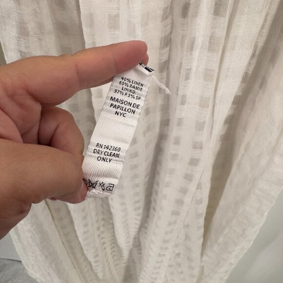 Maison de Papillon Autumn Linen Blend Sleeveless Maxi Dress size L Large Frm RTR - Picture 5 of 6